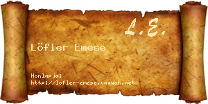Löfler Emese névjegykártya